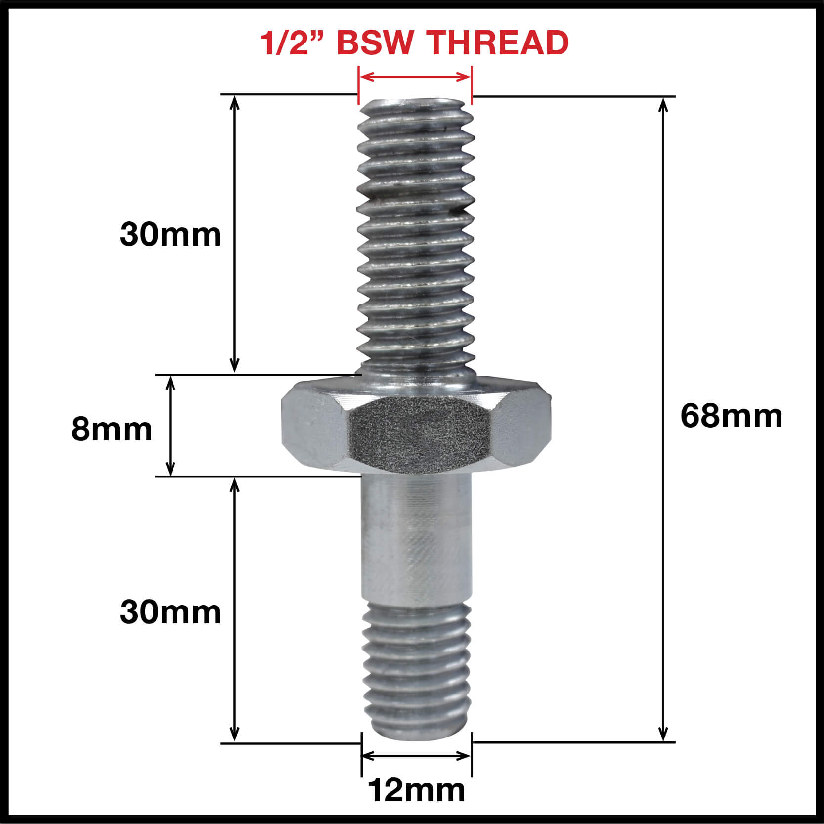 Threaded Metal Pintle Parts For 1/2″ BSW Thread (063PINTLE-TH5) image 1