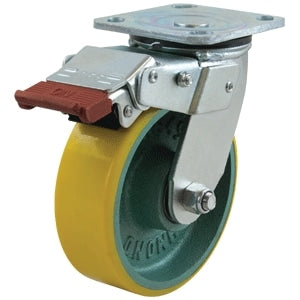 Richmond Castor Swivel with 150mm Polyurethane Tyred Wheel with Swivel Lock and Brake (S6648SLB) image 0