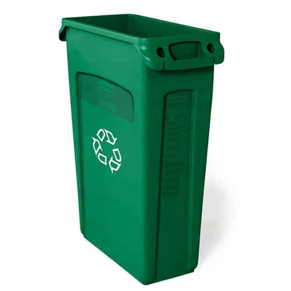 Rubbermaid Slim Jim Vented Channel Recycling Container 87 Litre Green Color | RFG354007 image 0