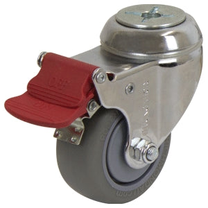 Richmond Swivel 75mm Grey Rubber Tyred Wheel Chrome Durolite Castor (S3380BR) image 0