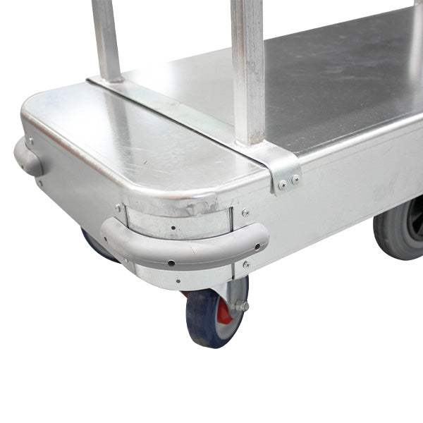 Wide 6 Wheel Stock Trolley Twin Platform Single Handle | PGR201 image 2