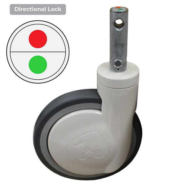 200mm Grey Rubber Wheel 120/100kg Capacity Medical Castor (S8295D) image 0