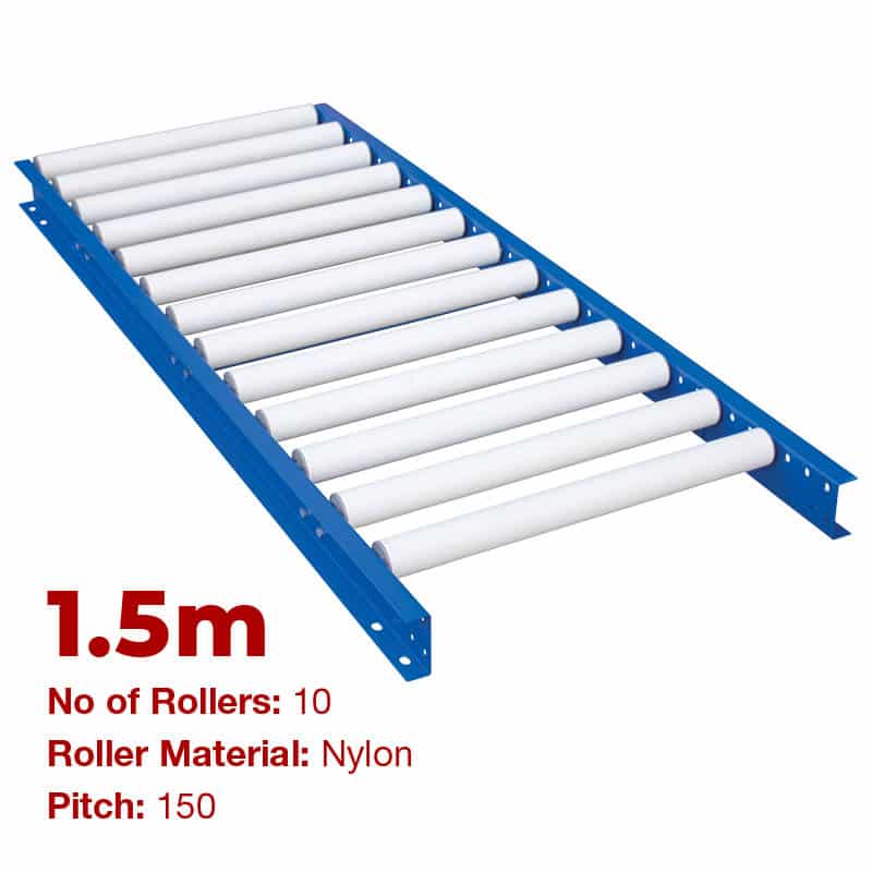 600mm Wide Gravity Conveyor with Nylon Rollers - 1.5m Long (CGR097) image 0