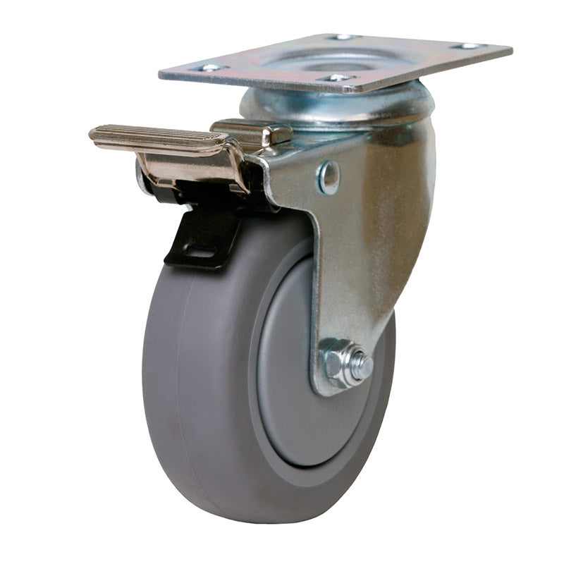 Richmond Castor Swivel with Institutional Rubber 100mm Wheel and Brake (S4425B) image 0