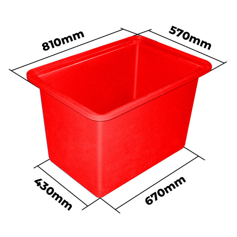 Tapered Rect Tub 150 Litre Red | TRT150RED image 1