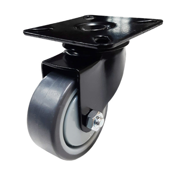 50mm Grey Rubber Wheel 30kg Capacity Swivel Castor (S2214) image 0