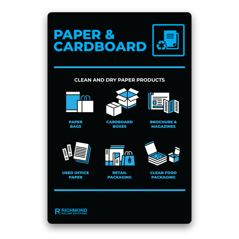 Waste Recycling Signage Set - General Waste, Recyling, Paper & Organic Waste (WRSSTICKSET3)