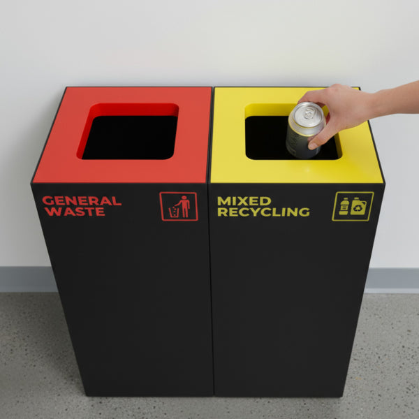 Waste Recycling Station Bin – Yellow Lid – Mixed Recycling (WRS002)