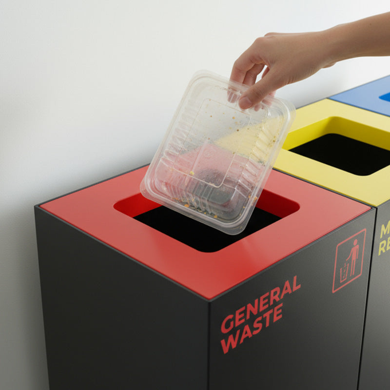 Waste Recycling Station Bin – Red Lid – Landfill/General Waste (WRS001)