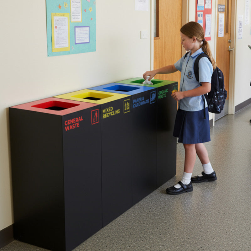 Waste Recycling Station Bin – Green Lid – Organic/Food Waste (WRS003)